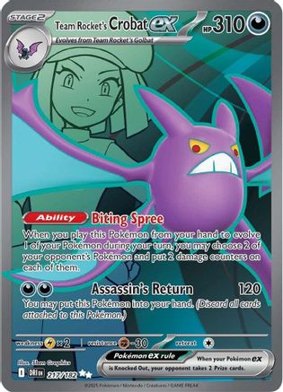 Team Rocket's Crobat ex 217/182  - Holofoil - Ultra Rare