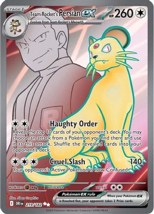 Team Rocket's Persian ex 219/182  - Holofoil - Ultra Rare