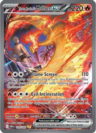Team Rocket's Moltres ex 229/182  - Holofoil - Special Illustration Rare