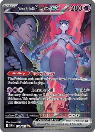 Team Rocket's Mewtwo ex 231/182  - Holofoil - Special Illustration Rare