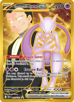 Team Rocket's Mewtwo ex 240/182  - Holofoil - Hyper Rare
