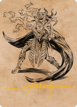 Carte artistique Livaan, cultiste de Tiamat (signature estampillée or) [Commander Legends : Battle for Baldur's Gate Art Series] 