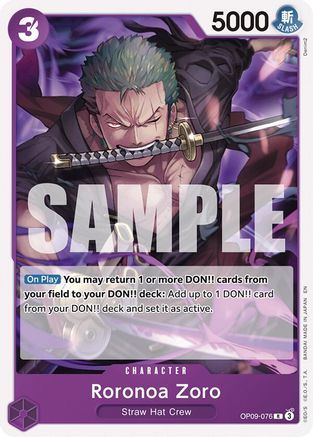 Roronoa Zoro (Reprint) (OP09-076) - Rare