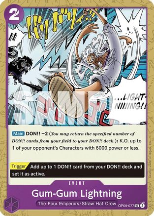Gum-Gum Lightning (Reprint) (OP09-077) - Uncommon