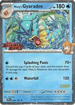 Misty's Gyarados (Prerelease) [Staff] 049  - Holofoil - Rare