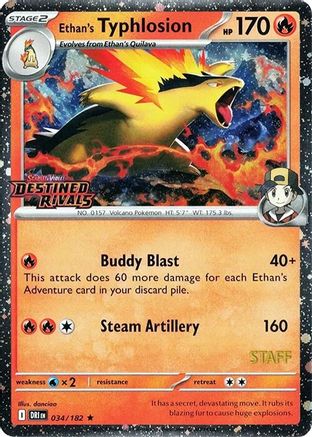 Ethan's Typhlosion (Prerelease) [Staff] 034  - Holofoil - Rare