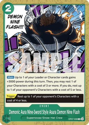 Demonic Aura Nine-Sword Style Asura Demon Nine Flash (Reprint) (OP07-036) - Rare