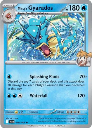 Misty's Gyarados (Non-holo) 049/182  - Rare