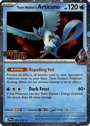 Team Rocket's Articuno (Destined Rivals Stamp) 051  - Holofoil - Rare