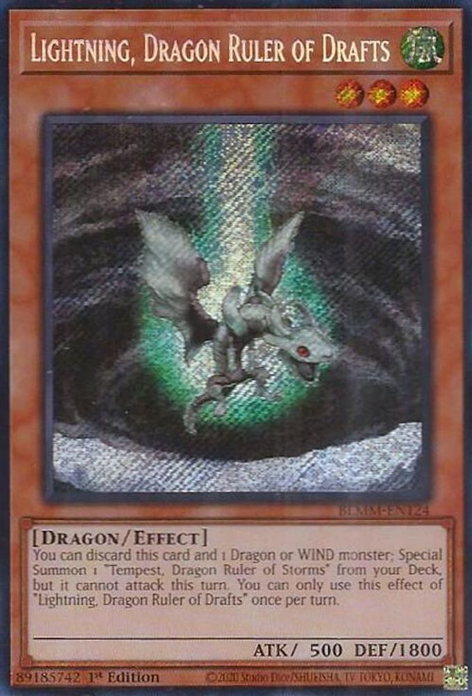 Lightning, Dragon Ruler of Drafts (BLMM-EN124) - Secret Rare