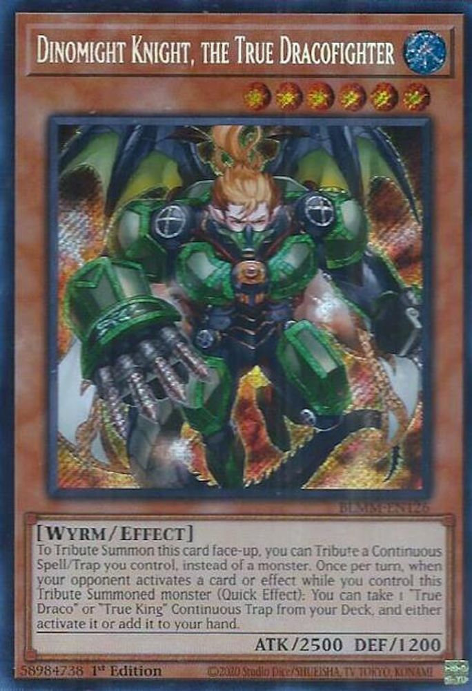 Dinomight Knight, the True Dracofighter (BLMM-EN126) - Secret Rare