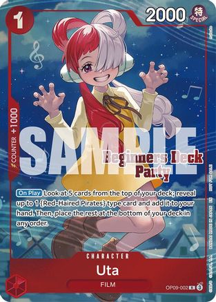 Uta (Beginners Deck Party [ST-23] - [ST-28] Winner Pack) (OP09-002) - Rare