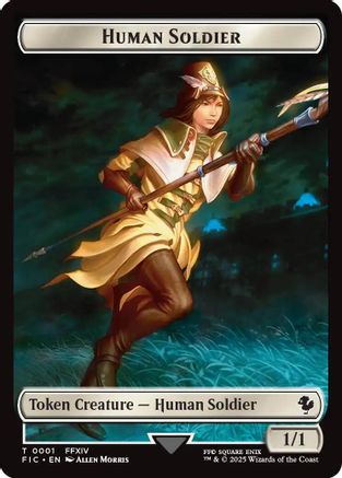 Human Soldier // Hero (0008) Double-Sided Token (FIC-1 // 8) - Commander: FINAL FANTASY