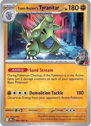 Team Rocket's Tyranitar (Non-holo) 096  - Rare