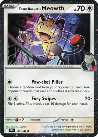 Team Rocket's Meowth (Cosmos Holo) 149  - Holofoil - Common