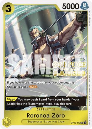 Roronoa Zoro (Judge Pack Vol. 6) (OP10-113) - Uncommon