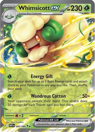 Whimsicott ex 005  - Holofoil - Double Rare