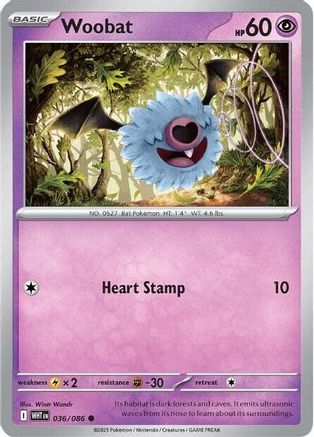 Woobat 036  - Reverse Holofoil - Common