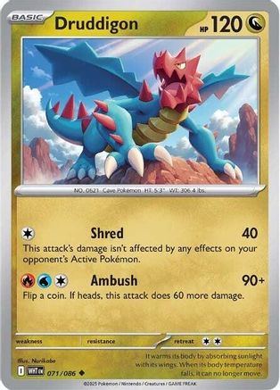Druddigon 071  - Reverse Holofoil - Uncommon