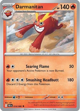 Darmanitan 014  - Reverse Holofoil - Uncommon
