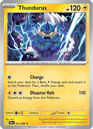 Thundurus 033  - Reverse Holofoil - Rare