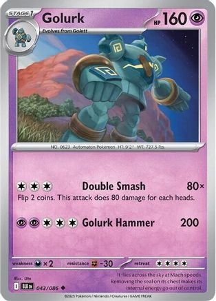 Golurk 043  - Reverse Holofoil - Uncommon