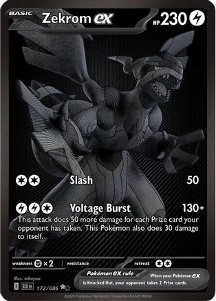 Zekrom ex 172/086  - Holofoil - Black White Rare