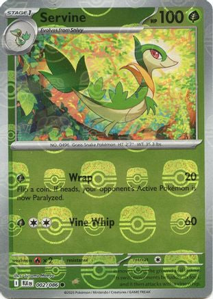 Servine (Master Ball Pattern) 002  - Holofoil - Common