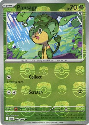 Pansage (Master Ball Pattern) 004  - Holofoil - Common