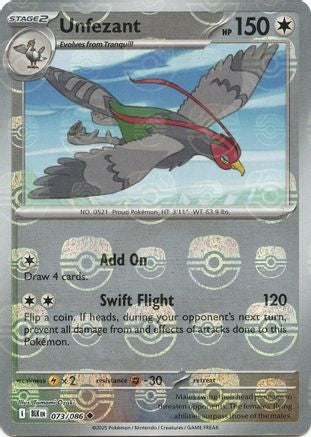 Unfezant (Master Ball Pattern) 073  - Holofoil - Uncommon
