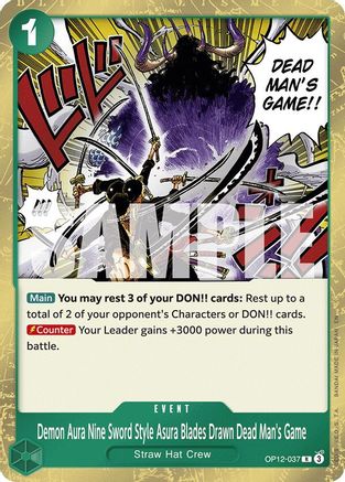 Demon Aura Nine Sword Style Asura Blades Drawn Dead Man's Game (OP12-037) - Rare