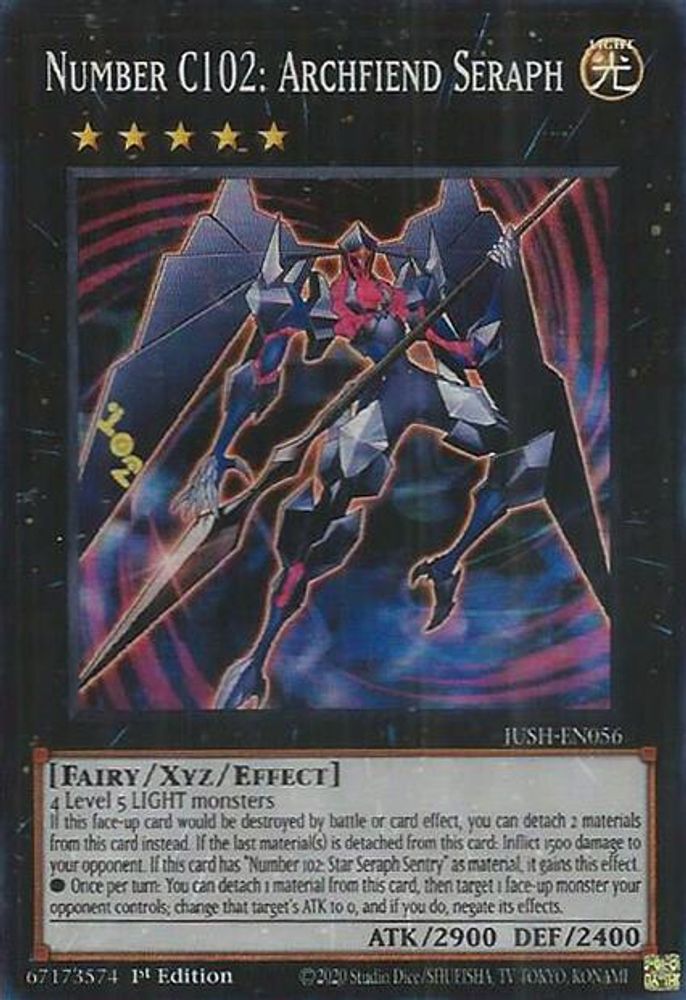 Number C102: Archfiend Seraph (JUSH-EN056) - Super Rare