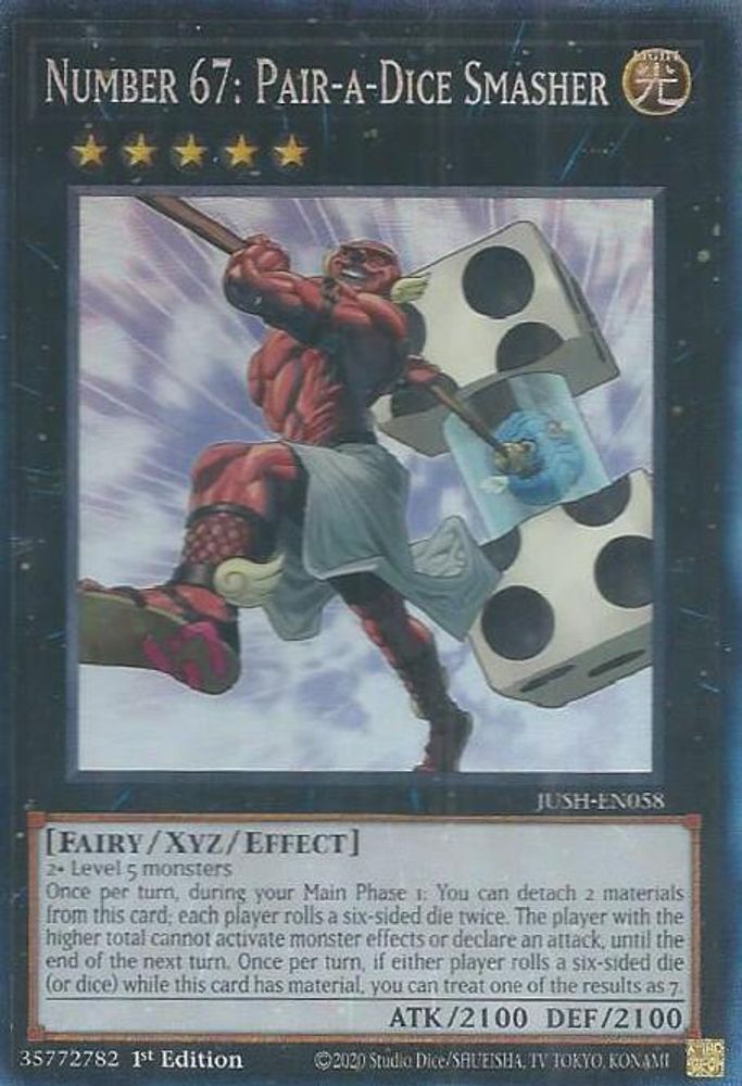 Number 67: Pair-a-Dice Smasher (CR) (JUSH-EN058) - Collector's Rare