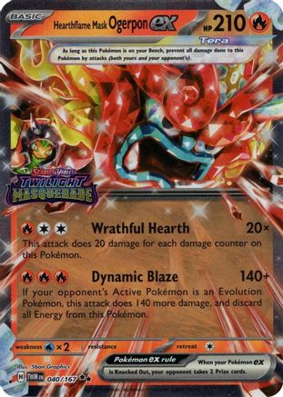 Hearthflame Mask Ogerpon ex (Twilight Masquerade Stamp) 040  - Holofoil - Double Rare