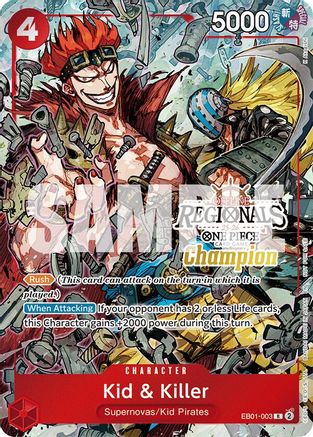 Kid & Killer (Offline Regional Champion Card Set 2025 Vol.2) (EB01-003) - Rare
