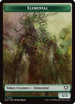 Elemental (0007) // Golem (0014) Double-Sided Token (EOC-7 // 14) - Commander: Edge of Eternities Foil