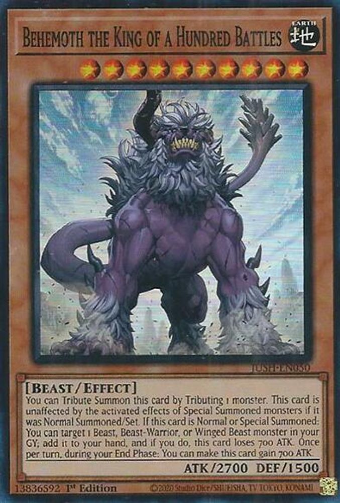 Behemoth the King of a Hundred Battles (Super Rare) (JUSH-EN050) - Super Rare
