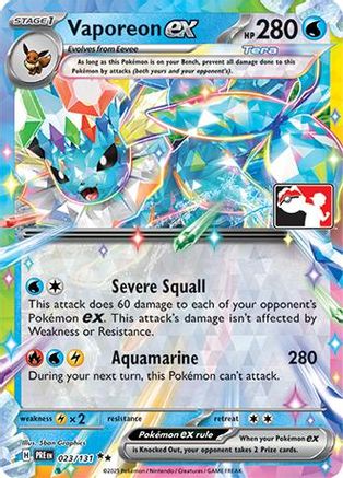Vaporeon ex 023/131  - Holofoil - Double Rare