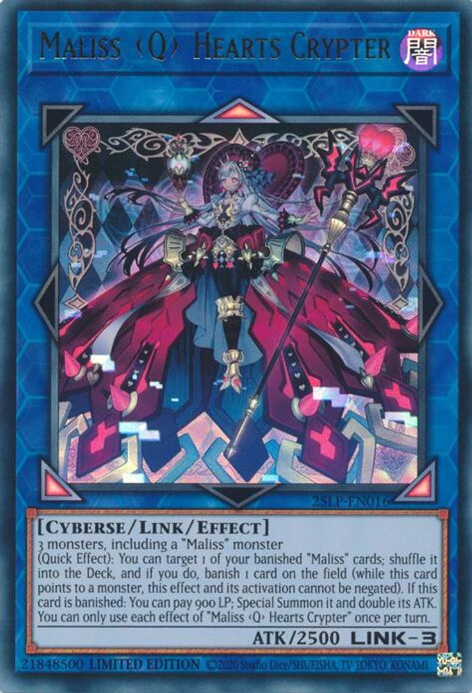 Maliss Q Hearts Crypter (25LP-EN016) - Ultra Rare