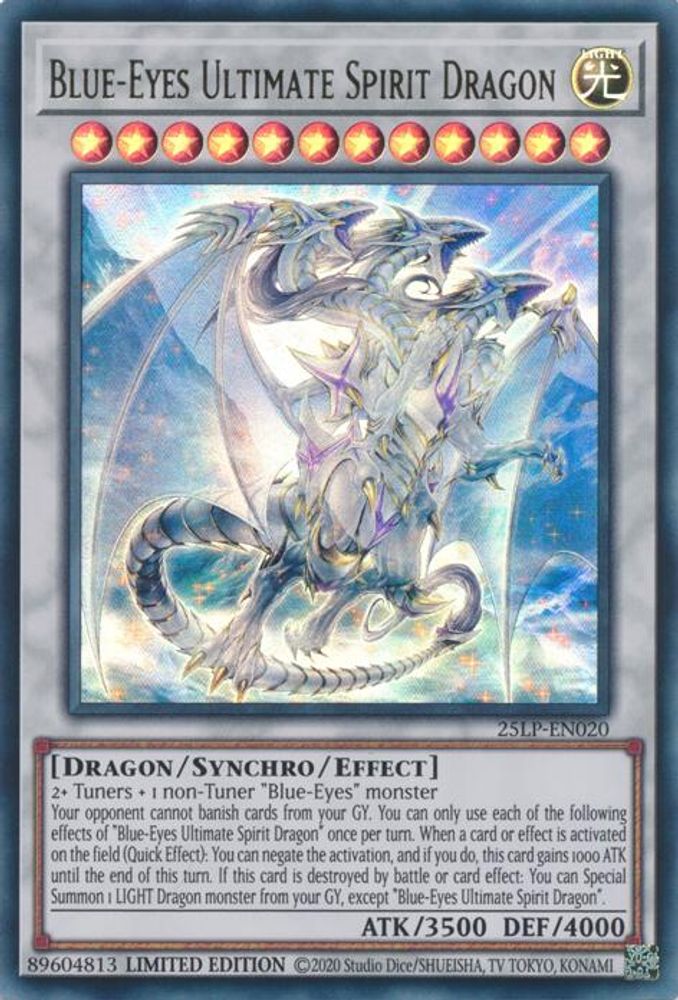 Blue-Eyes Ultimate Spirit Dragon (25LP-EN020) - Ultra Rare