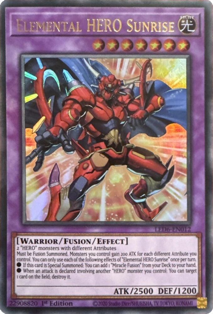 Elemental HERO Sunrise (2020 Date Reprint) (LED6-EN012) - Ultra Rare