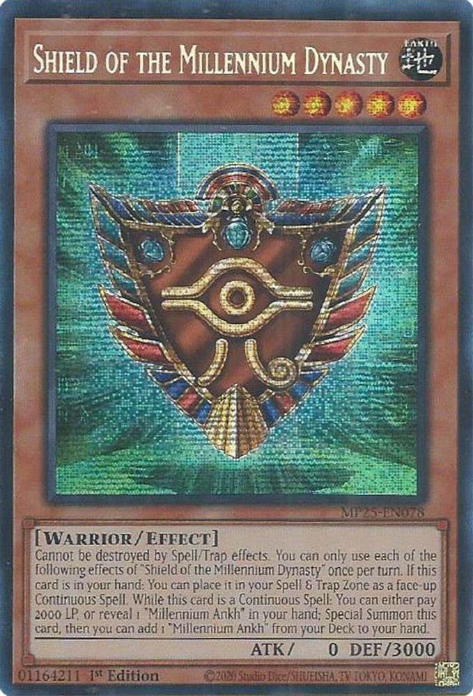 Shield of the Millennium Dynasty (MP25-EN078) - Prismatic Secret Rare