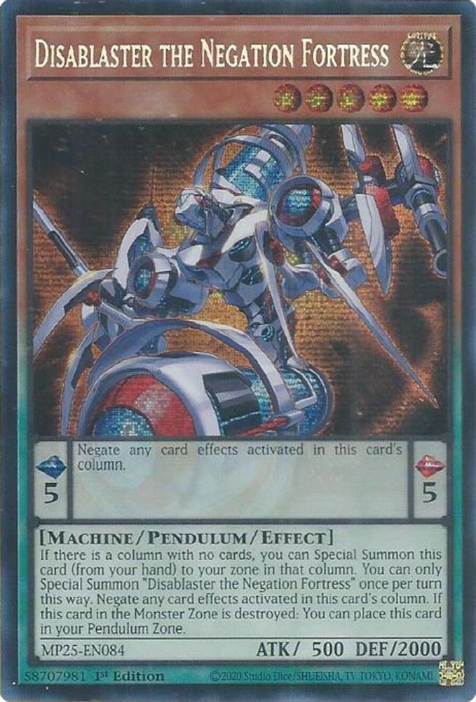 Disablaster the Negation Fortress (MP25-EN084) - Prismatic Secret Rare