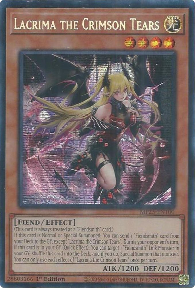 Lacrima the Crimson Tears (MP25-EN100) - Prismatic Secret Rare