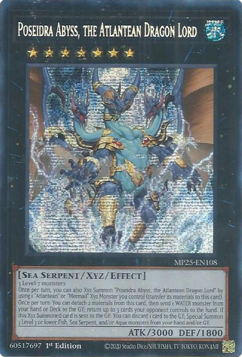 Poseidra Abyss, the Atlantean Dragon Lord (MP25-EN108) - Prismatic Secret Rare