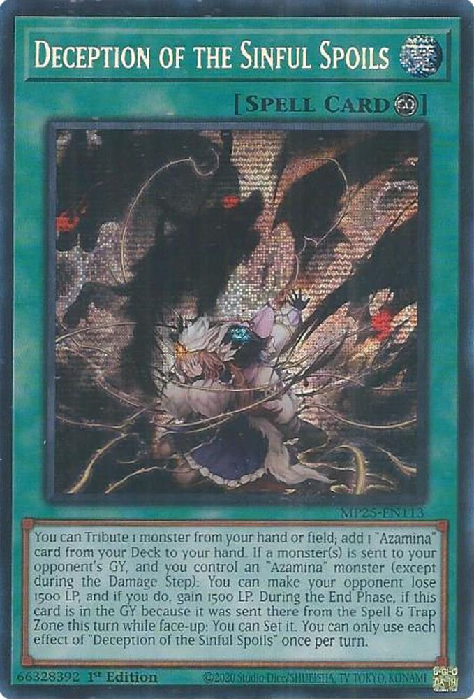 Deception of the Sinful Spoils (MP25-EN113) - Prismatic Secret Rare