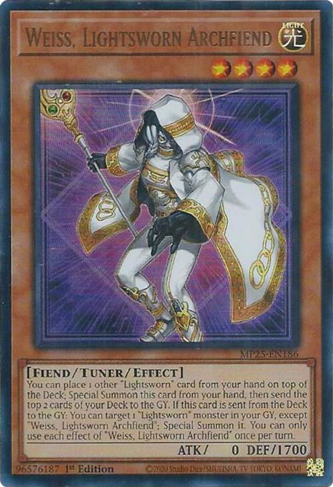 Weiss, Lightsworn Archfiend (MP25-EN186) - Ultra Rare