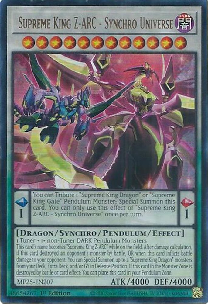 Supreme King Z-ARC - Synchro Universe (MP25-EN207) - Ultra Rare