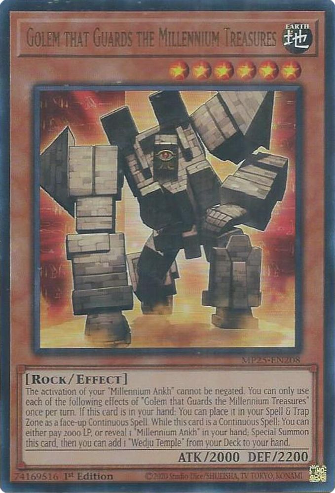 Golem that Guards the Millennium Treasures (MP25-EN208) - Ultra Rare