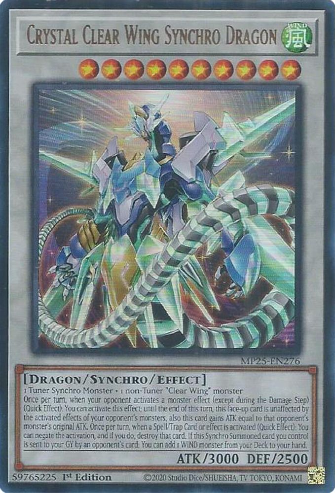 Crystal Clear Wing Synchro Dragon (MP25-EN276) - Ultra Rare